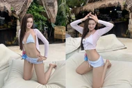 "Hot girl gen Z" Mai Hương giao diện đi biển "slay" hết nấc