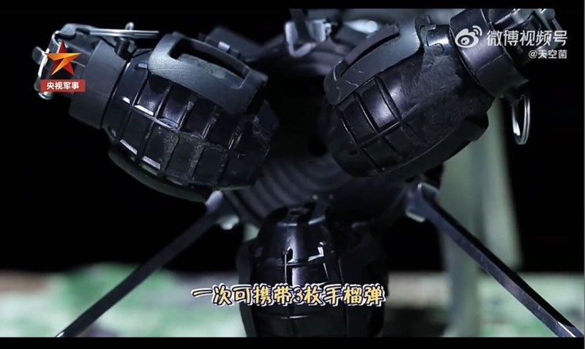 Giá bên dưới của UAV có thể gắn được đa dạng các loại khí tài khác như là camera để hỗ trợ tầm nhìn, trinh sát. Các loại vũ khí tấn công như trên hình.
