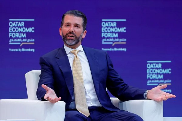 Donald Trump Jr. phát biểu tại Diễn đàn Kinh tế Qatar ở Doha vào ngày 21/5/2025. Ảnh: Getty. untitled-4637.png